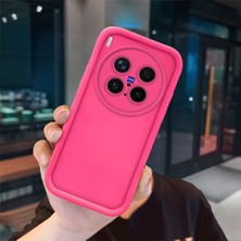 Ucuc Vivo X300 Pro Uyumlu Pembe Kırmızı Silikon Kılıf Darbeye Dayanıklı Kamera Koruma