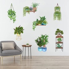 Luord-Store Saksılı Çiçek Tasarımlı Yapışkanlı Sticker MC-480D