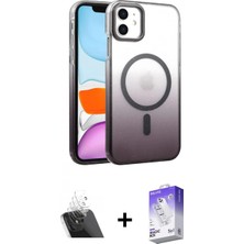 Marsilyan™- iPhone 12 Kılıf Ahenk Doku Özel Seri - Siyah Bilvis 5in1 3D Magic Cam Ekran Koruyucu + Şeffaf Kamera Lens Koruma Cam