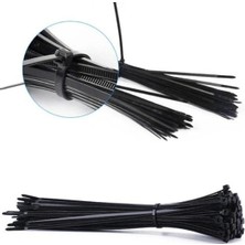 Cekar Store 3,6X300 mm Siyah Kablo Bağı | 100 Adet Naylon 6.6 Plastik Cırt Kelepçe | 30 cm Kablo Toplayıcı | 18 kg Çekme Mukavemetli Kablo Düzenleyici