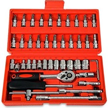 Cekar Store 46PCS/ÇOK 1/4 Inç, 838 Lokma Anahtar-Set Auto Için Tamir Aleti, Cırcır Krom-Vanadyum-Tork Anahtarı Kombinasyon Tornavida Sürücü Bit, Tekne Motorsiklet Onarım Kiti Box
