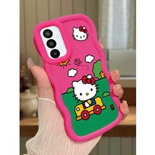 HONTINGA Samsung Galaxy M23 Uyumlu Kılıfı Düşüme Önleyici Basitlik Anti Düşme Darbeye Dayanıklı Basit Kırmızı Yumuşak Silikon Telefon Kılıfı Hello Kitty Desen K9-0090