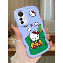 HONTINGA Xiaomi Mi 12 Lite Uyumlu Kılıfı Düşüme Önleyici Basitlik Anti Düşme Darbeye Dayanıklı Basit Mavi Yumuşak Silikon Telefon Kılıfı Hello Kitty Desen K9-0090