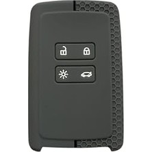 Cekar Store Autohan Keys Renault Anahtar Koruma Kılıfı, Petek Desenli, Gri-Siyah, Clio 5, Megane 4, Captur, Kaleos, Kadjar ile Uyumlu