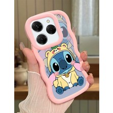 HONTINGA Tecno Spark 20 Pro Uyumlu Kılıfı Düşüme Önleyici Basitlik Anti Düşme Darbeye Dayanıklı Basit Pembe Yumuşak Silikon Telefon Kılıfı Stitch Desen K9-0092