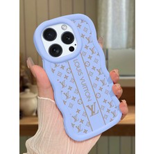 Ucuc iPhone 14 Pro Max Uyumlu Mavi Silikon Kılıf Kamera Korumalı Darbe Emici Tasarım Şık Baskı Kılıf