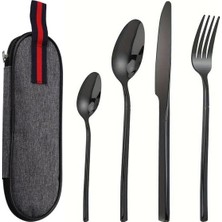 Cekar Store Çantalı Yolculuk Çatal Kaşık Bıçak Seti Kişiye Özel 1. Sınıf Paslanmaz Çelik Ofis Okul Kamp Restaurant C3404