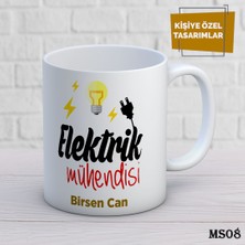 Birsence Kişiye Özel Meslek Temalı Kupa | Isimli & Fotoğraflı Premium Hediye Bardak Elektrik Mühendisi