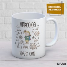 Birsence Kişiye Özel Meslek Temalı Kupa | Isimli & Fotoğraflı Premium Hediye Bardak Arkeolog