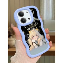 HONTINGA Xiaomi Redmi 15C 4g Uyumlu Kılıfı Düşüme Önleyici Basitlik Anti Düşme Darbeye Dayanıklı Basit Mavi Yumuşak Silikon Telefon Kılıfı Güzel Kız Desen K9-0088