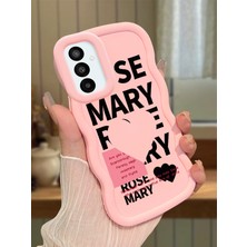 Ucuc Samsung Galaxy M23 Uyumlu Pembe Silikon Kılıf Kamera Korumalı Darbe Emici Tasarım Şık Baskı Kılıf
