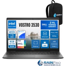 Dell Vostro 3530 Intel Core İ7-1355U 64 GB 1 Tb SSD Fhd 15.6'' Intel Iris Xe Graphics Windows 11 Pro Dizüstü Bilgisayar N1601PVNB3530RNP26