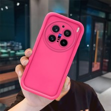 Ucuc Vivo X200 Pro Uyumlu Pembe Kırmızı Silikon Kılıf Darbeye Dayanıklı Kamera Koruma