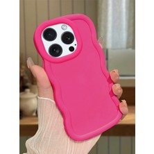 Ucuc iPhone 12/12 Pro Uyumlu Fuşya Silikon Kılıf Kamera Korumalı Darbe Emici Tasarım Şık Baskı Kılıf