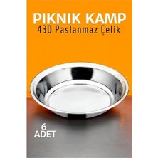 Luord-Store Paslanmaz Çelik Tabak Seti Kamp Piknik Tabağı 6 Adet 721502