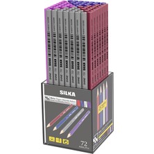 Silka Kaly Metalik Üçgen Kurşun Kalem 72 Adet 4 Renkli Set Ofis ve Okul Kullanımı İçin