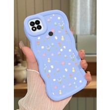 Ucuc Redmi 9C/10A Uyumlu Mavi Silikon Kılıf Kamera Korumalı Darbe Emici Tasarım Şık Baskı Kılıf