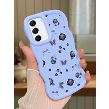 Ucuc Samsung Galaxy S21 Fe Uyumlu Mavi Silikon Kılıf Kamera Korumalı Darbe Emici Tasarım Şık Baskı Kılıf