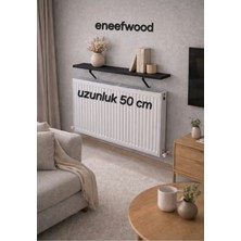 Feyza Design Petek Üstü Raf 50X15 Mat Siyah Metal Ayaklı Dresuar