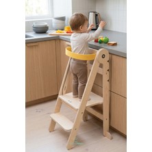 Mamatoyz Fold Öğrenme Kulesi Sarıkuş - Katlanır Öğrenme Kulesi - Katlanabilir Mutfak Yardımcısı Sarıkuş