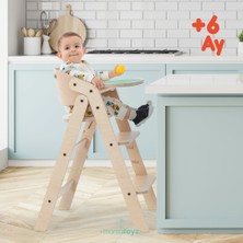 Mamatoyz Mama Sandalyesi All in One Natural Rengi - Mychair Natural mama Sandalyesi ( Silikon Tepsi - Ön tabla - 5 Noktalı Emniyet kemeri - Güvenlik Çubuğu Aksesuarlar dahil )