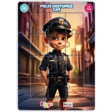 BToys Polis Dostumuz Can - Frame Puzzle - 12 Parça