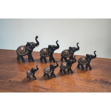 Elifeshop Lüks Motif Işlemeli Feng Shui 7’li Şans Bereket Fil Heykeli Biblo Seti Ev Ofis Yeni Yıl Hediyesi 10