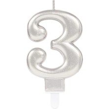Luord-Store 3 Rakam Mum Gümüş Renk