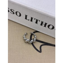 Hedef Bijuteri Gümüş Renk Burgulu Ayarlanabilir Basıc Pirinç Yüzük