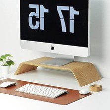 Cekar Store Dayanıklı Ağaç Monitör Ayağı ve Yükseltici Bilgisayar Standı (Kayın)