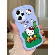 HONTINGA Poco X5 Pro 5g Uyumlu Kılıfı Düşüme Önleyici Basitlik Anti Düşme Darbeye Dayanıklı Basit Mavi Yumuşak Silikon Telefon Kılıfı Hello Kitty Desen K9-0090