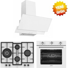 Afm Tech ve Ferre Markalı/ Magico 6+1 Turbolu Beyaz Ankastre Set (ED076-WFA Wok + FM7601 + FM3301W)