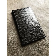 VİP GİFT Hesap Sümeni Adisyon Kabı Hakiki Deri Siyah 12 x 20 cm