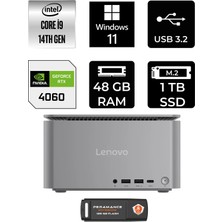 Lenovo Thinkcentre Neo Ultra i9 14900 RTX 4060 48GB RAM 1TB SSD Win11 Home 12W1001XTRP358 Mini PC + Per4 USB