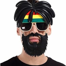 Luord-Store Rasta Peruklu Rasta Sakallı Bob Marley Bıyıklı Parti Gözlüğü 27X18 cm