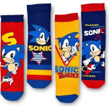 Sonic Lisanslı Erkek Çocuk 4 Çift Soket Çorap 22596