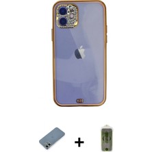 Marsilyan™- iPhone 12 Kılıf Eksen Minimal Koleksiyonu - Siyah Joko Magic 5d Hayalet Cam + Açık Yeşil Metal Kamera Lens Koruma Cam
