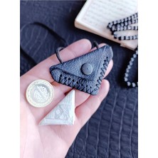 VİP GİFT Kayı Üçgen Cevşen Dualı Kolye Muska Hakiki Deri