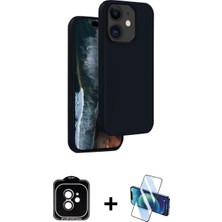 Marsilyan™- iPhone 11 Kılıf Kıvılcım Çizgi Serisi - Siyah 3D Antistatik Seramik Nano Ekran Koruyucu + Turuncu Pvd Metal Kamera Lens