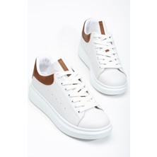 Hayalimdeki Ayakkabı Fersatie Beyaz - Taba Kadın Sneaker Günlük Ayakkabı