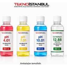 Tekno İstanbul pH 4.01 - 7.01 - 10.01 - 12.88 mS/cm İletkenlik Kalibrasyon Sıvıları (250 mL Set)