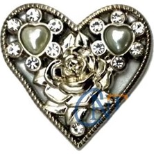 Renas Store Taşlı Broş, Kutu, Sandık Süsü - Nikel, 1 Adet