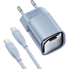 Anka Cep Cep Telefonu Aksesuarları Vivo Y21A Uyumlu 30W Type-C To Type-C Kalblolu Renkli Şarj Aleti