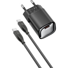 Anka Cep Cep Telefonu Aksesuarları Galaxy M11 Uyumlu 30W Type-C To Type-C Kalblolu Renkli Şarj Aleti