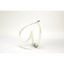 Luord-Store Taşlı Deri Göğüs Tasması 1,2 x 29-40 cm Beyaz