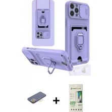 Marsilyan™- iPhone 12 Pro Max Kılıf Vadi Form Prime - Siyah 20D Premium Cam Ekran Koruyucu + Sarı Renkli Kamera Lens Koruma Cam