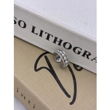 Hedef Bijuteri Gümüş Renk Ayarlanabilir Yuvarlak Kabartma Detay Basıc Pirinç Yüzük