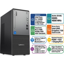 Lenovo Thinkcentre Neo 50T Gen 5 I5-14400 32GB 2tb SSD Windows 11 Pro Masaüstü Bilgisayar 12UD002CTR 014