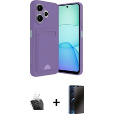 Marsilyan™- Redmi 13 4g Kılıf Vadi Çizgi Prime - Siyah 3D Antistatik Hayalet Cam Ekran Koruyucu + Şeffaf Kamera Lens Koruma Cam