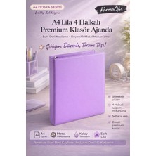 Karmaofis A4 Lila Klasör Seti 4 Halkalı + 100 Adet Poşet Dosya | Şık & Dayanıklı Organizer